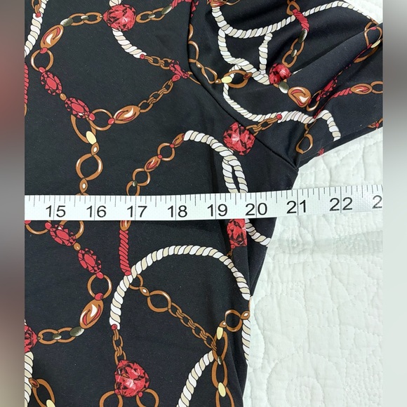 PRELOVED SZ L Lulu-B Chain Print Black Tunic top/mini dress - Picture 5 of 10